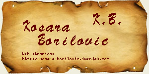 Kosara Borilović vizit kartica